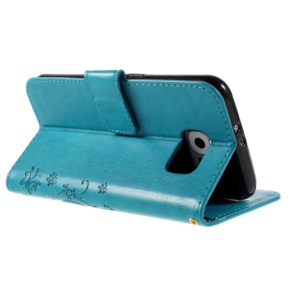 Samsung Galaxy S6 Handyhülle mit Schmetterlingsmuster, Blau