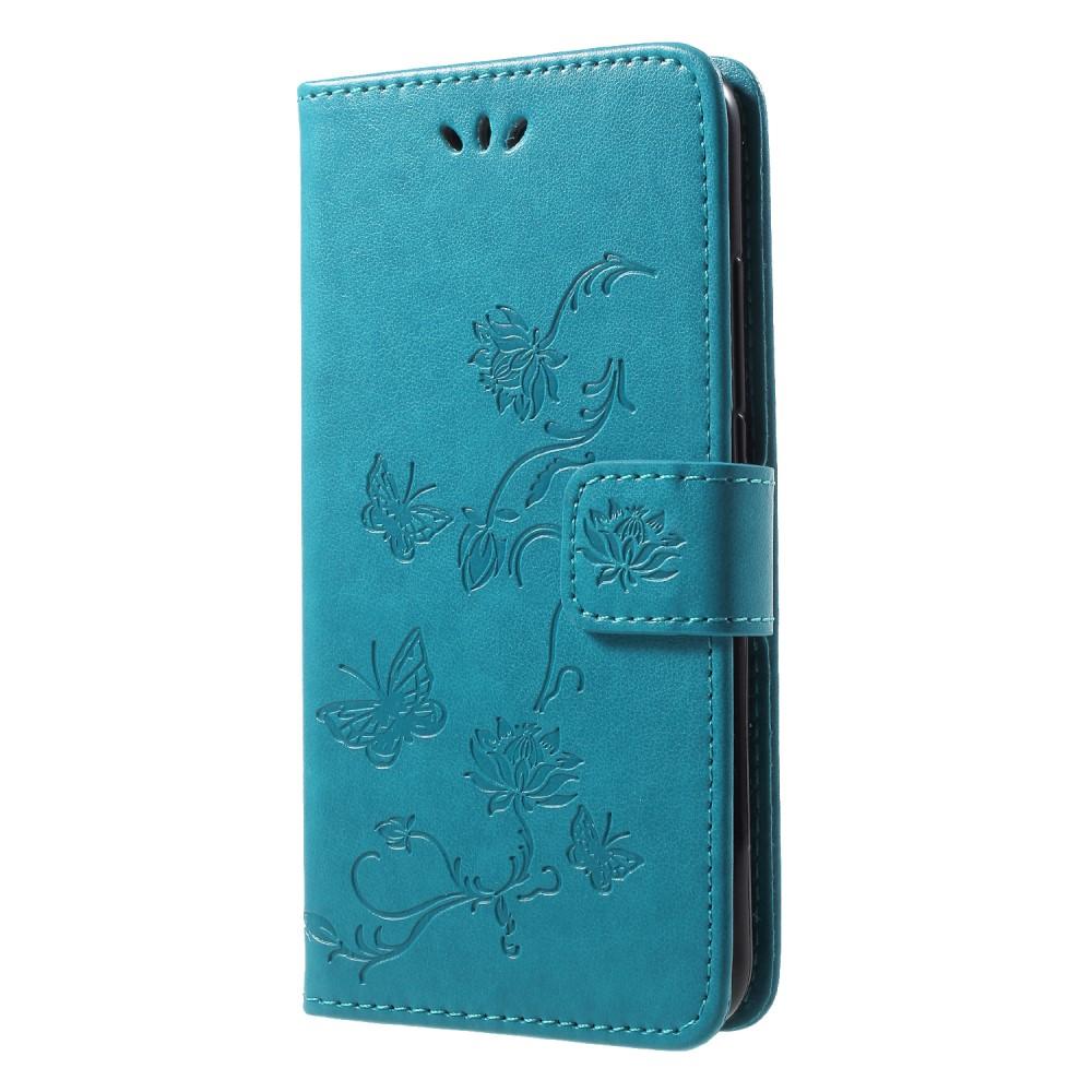 Huawei P20 Lite Handyhülle mit Schmetterlingsmuster, blau