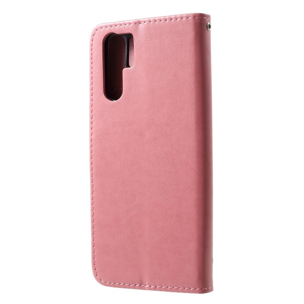 Huawei P30 Pro Handyhülle mit Schmetterlingsmuster, rosa