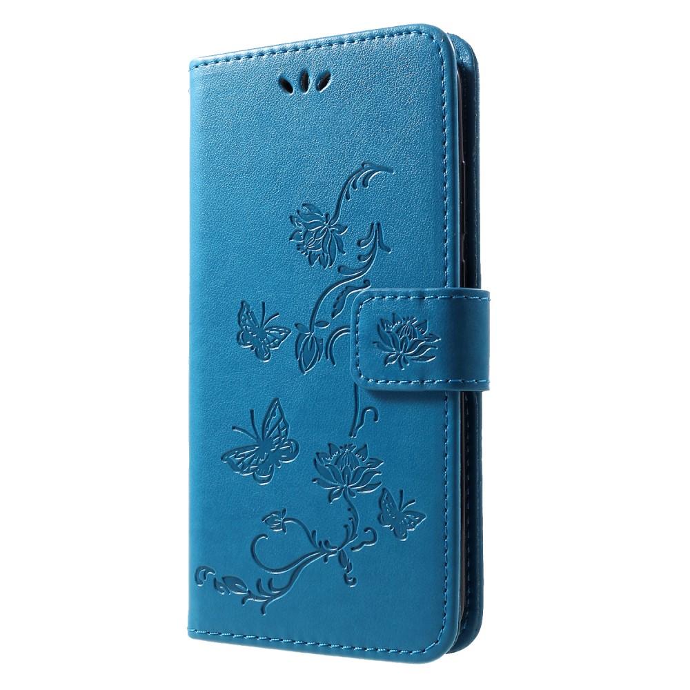 Huawei P Smart 2019 Handyhülle mit Schmetterlingsmuster, blau