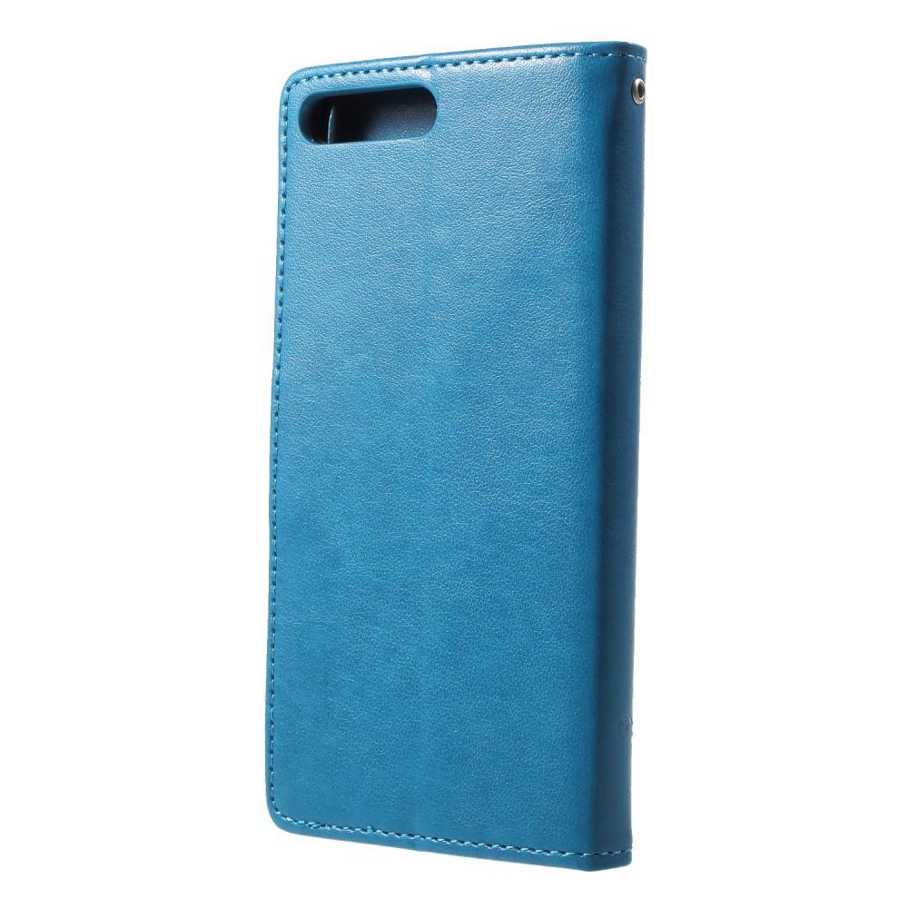 Huawei Y6 2018 Handytasche Schmetterling Blau