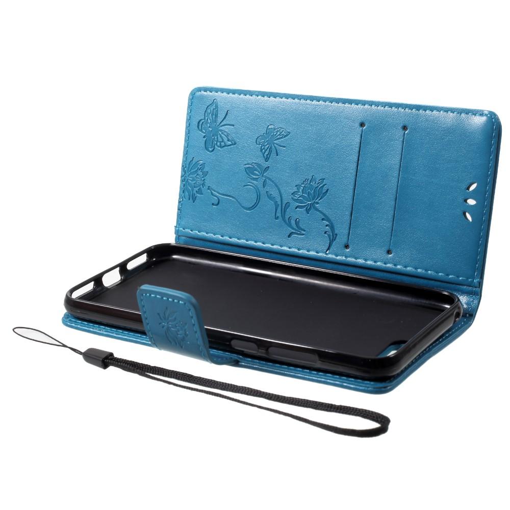 Huawei Y6 2018 Handytasche Schmetterling Blau