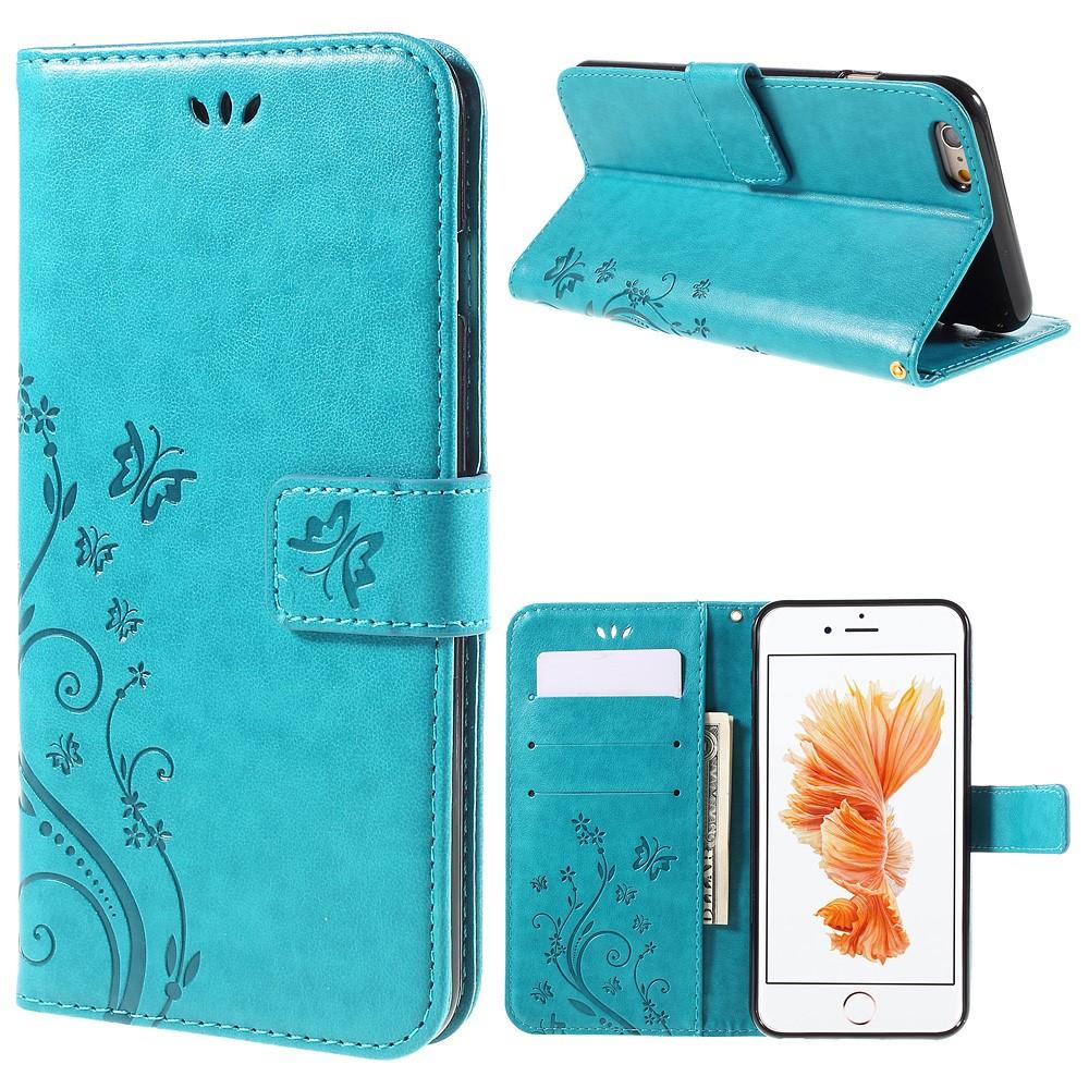 iPhone 6 Plus/6S Plus Handyhülle mit Schmetterlingsmuster, blau