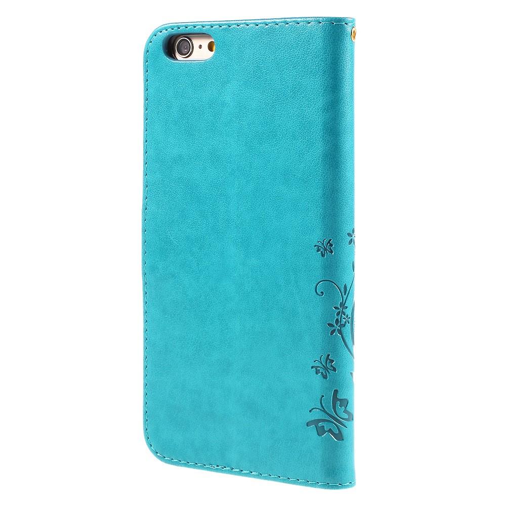 iPhone 6 Plus/6S Plus Handyhülle mit Schmetterlingsmuster, Blau
