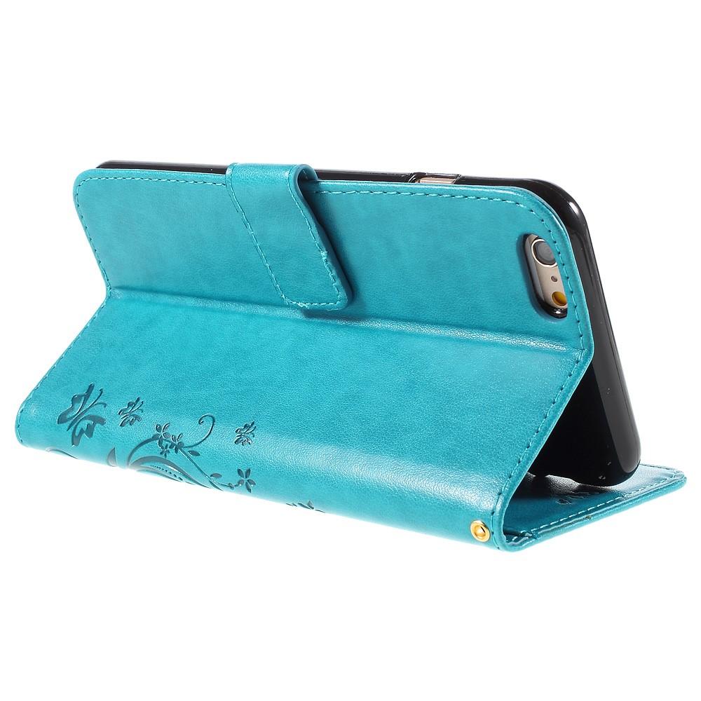 iPhone 6 Plus/6S Plus Handyhülle mit Schmetterlingsmuster, Blau