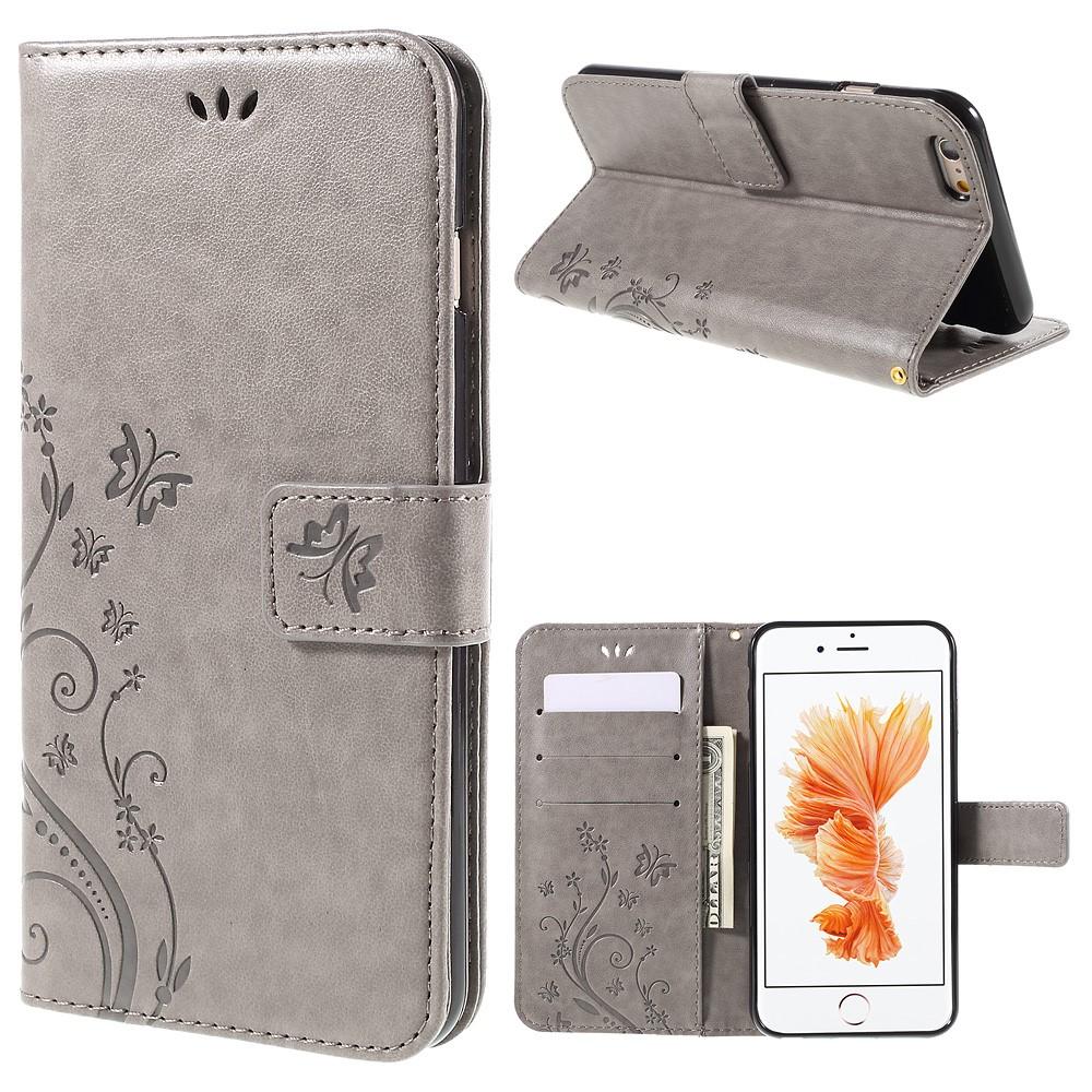 Apple iPhone 6 Plus/6S Plus Handyhülle mit Schmetterlingsmuster, Grau