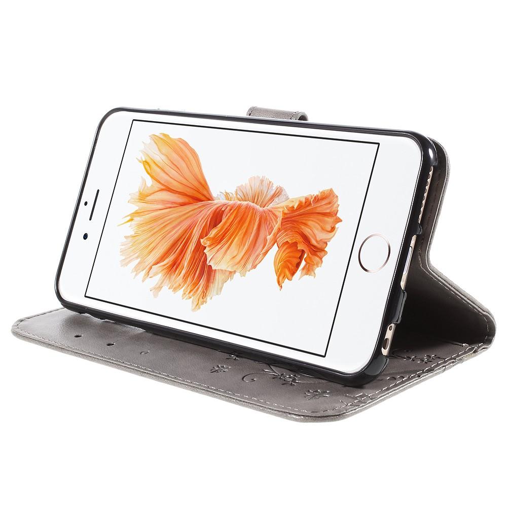 iPhone 6 Plus/6S Plus Handytasche Schmetterling Grau