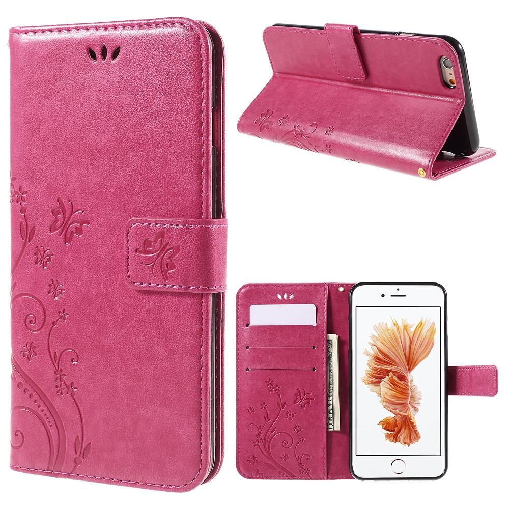 iPhone 6 Plus/6S Plus Handytasche Schmetterling Rosa