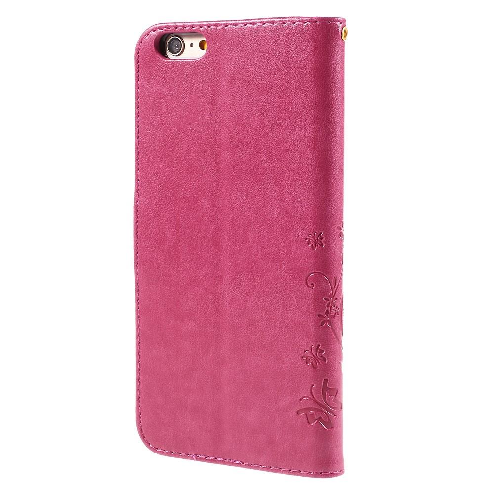 iPhone 6 Plus/6S Plus Handyhülle mit Schmetterlingsmuster, rosa