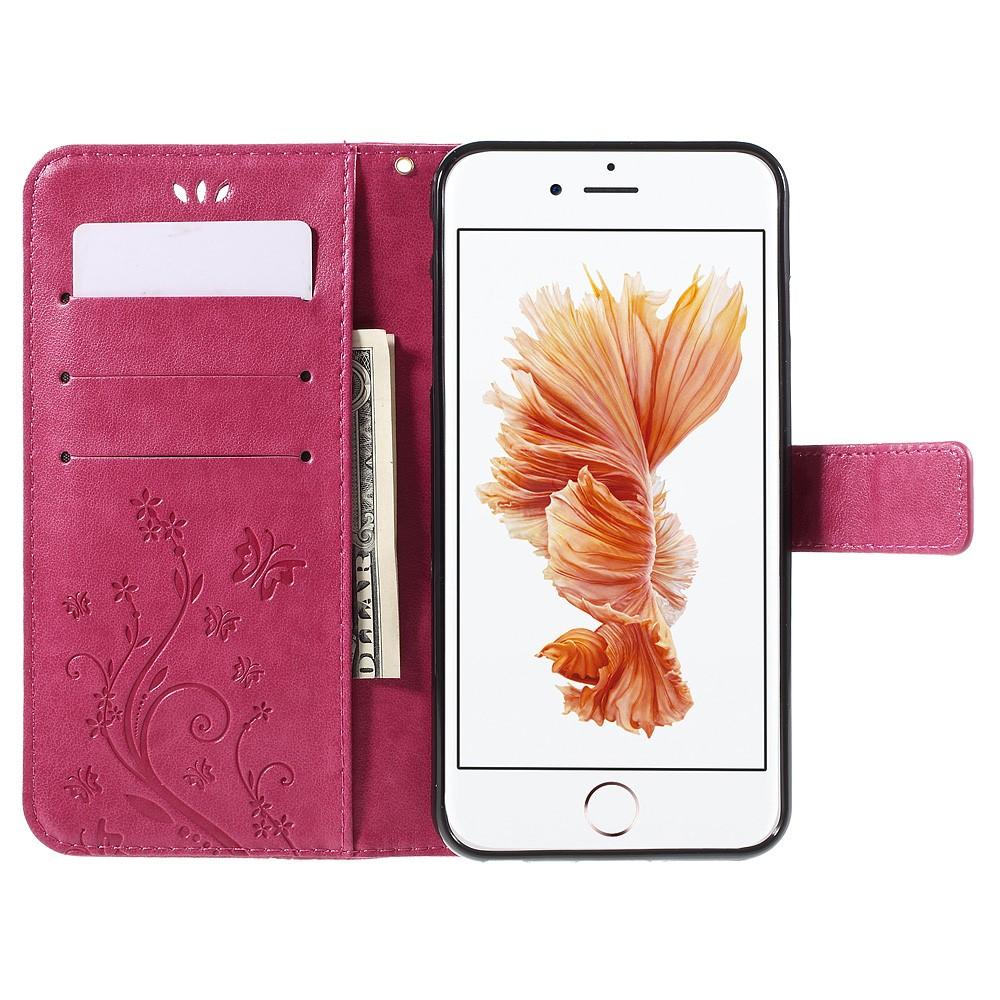 iPhone 6 Plus/6S Plus Handyhülle mit Schmetterlingsmuster, rosa