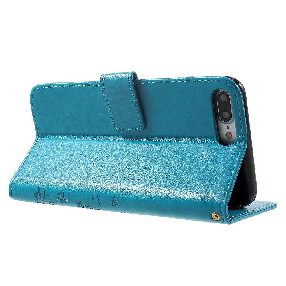 iPhone 7 Plus/8 Plus Handyhülle mit Schmetterlingsmuster, blau