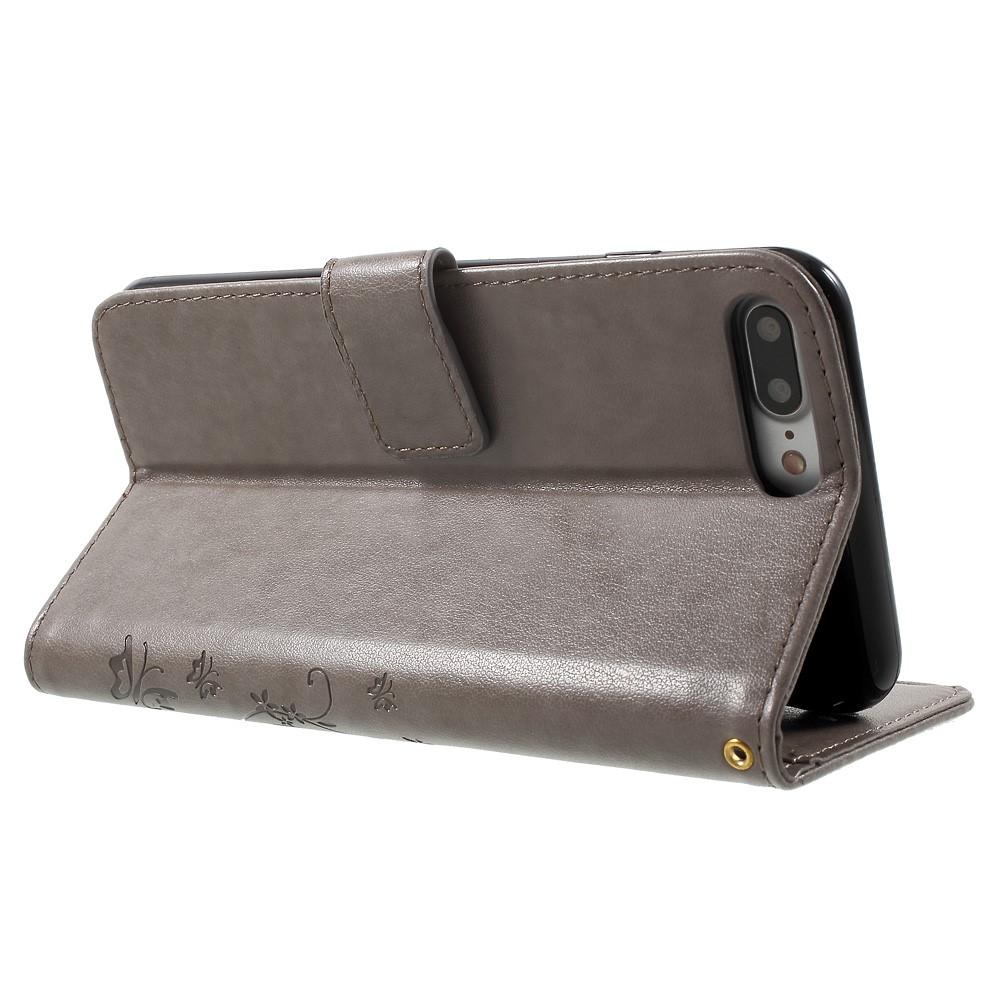 Apple iPhone 7 Plus/iPhone 8 Plus Handyhülle mit Schmetterlingsmuster, Grau