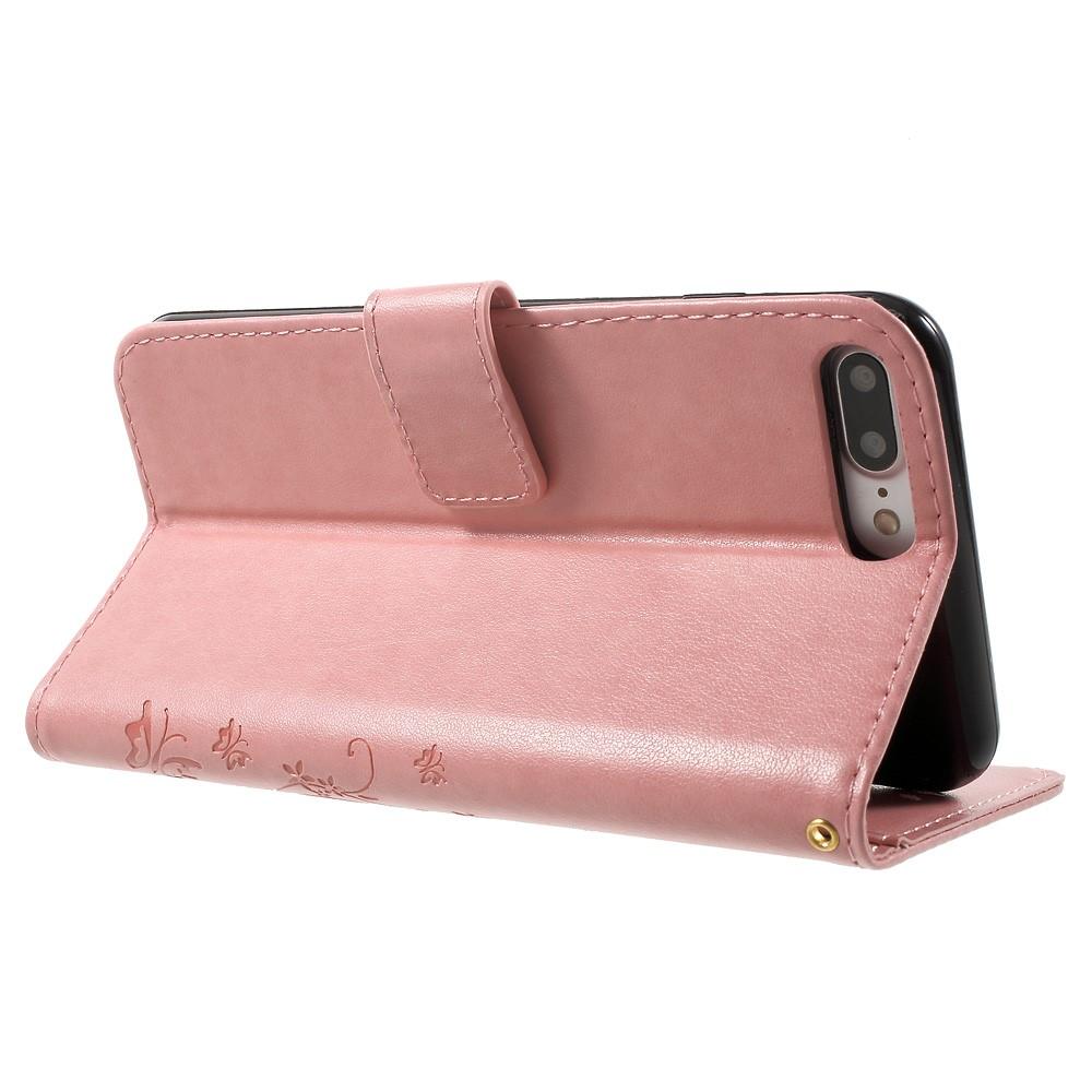 iPhone 7 Plus/8 Plus Handyhülle mit Schmetterlingsmuster, rosa