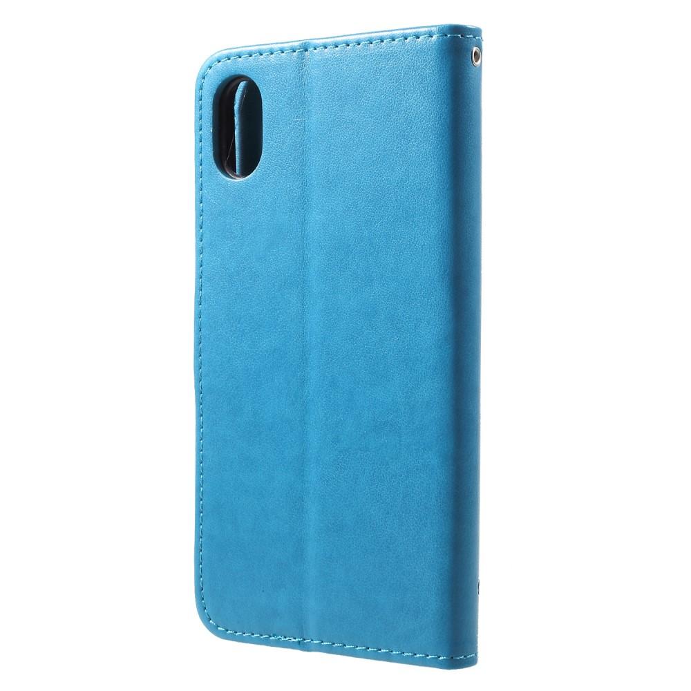 iPhone Xr Handyhülle mit Schmetterlingsmuster, blau