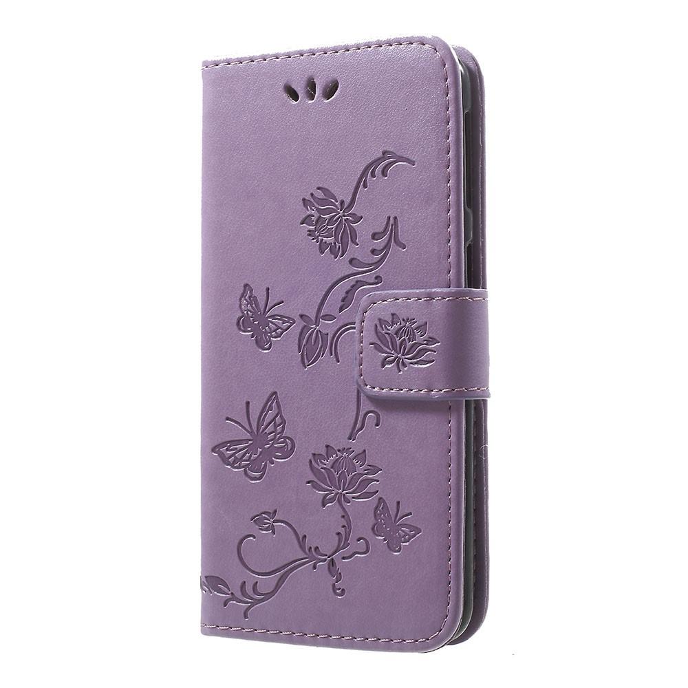 Samsung Galaxy A20e Handyhülle mit Schmetterlingsmuster, lila