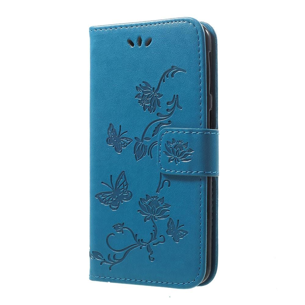 Samsung Galaxy A40 Handyhülle mit Schmetterlingsmuster, blau