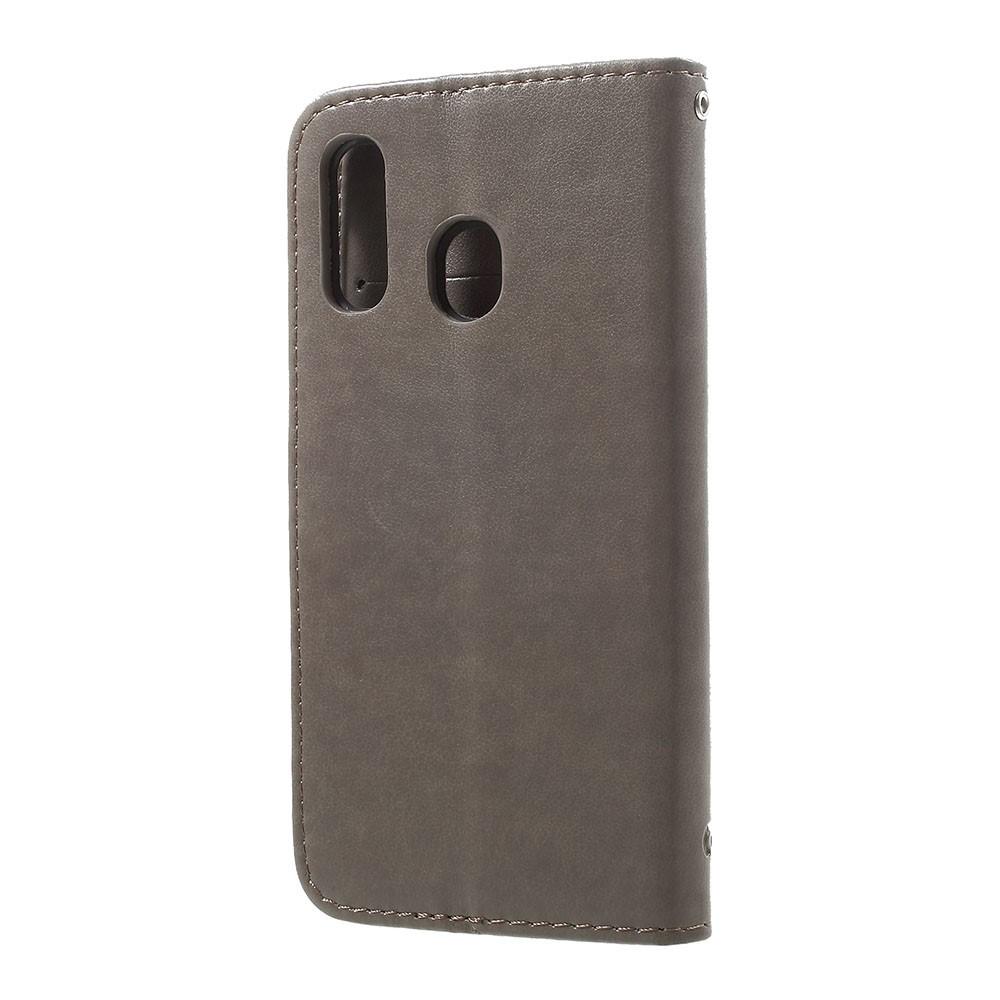 Samsung Galaxy A40 Handyhülle mit Schmetterlingsmuster, Grau