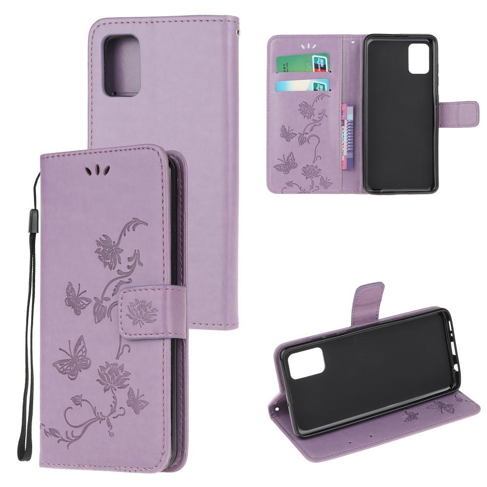 Samsung Galaxy A51 Handyhülle mit Schmetterlingsmuster, lila