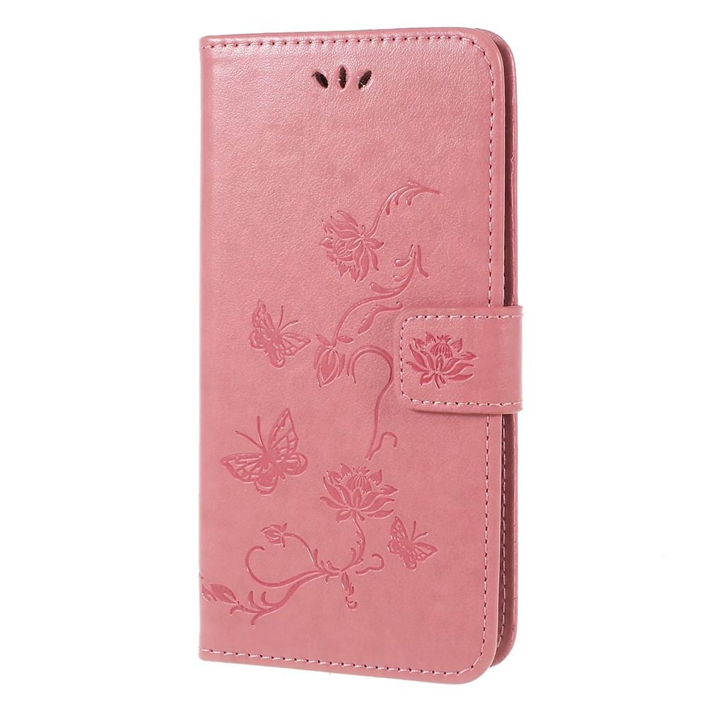 Samsung Galaxy A6 2018 Handyhülle mit Schmetterlingsmuster, rosa