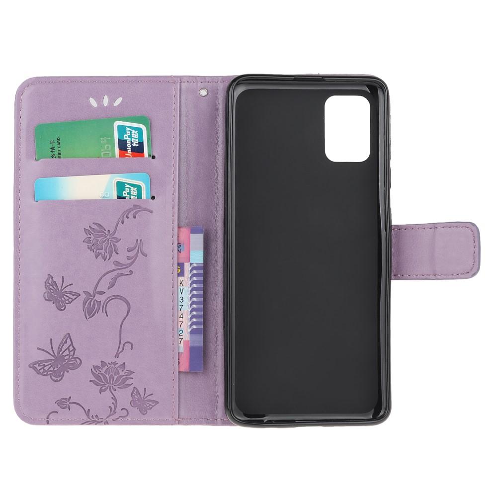 Samsung Galaxy A71 Handyhülle mit Schmetterlingsmuster, Lila