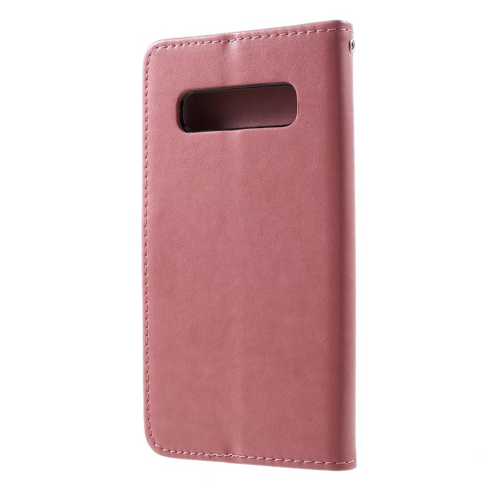 Samsung Galaxy S10 Plus Handyhülle mit Schmetterlingsmuster, rosa