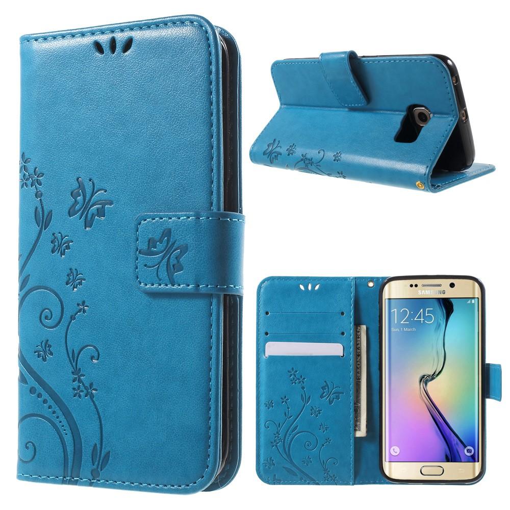 Samsung Galaxy S6 Edge Handyhülle mit Schmetterlingsmuster, blau