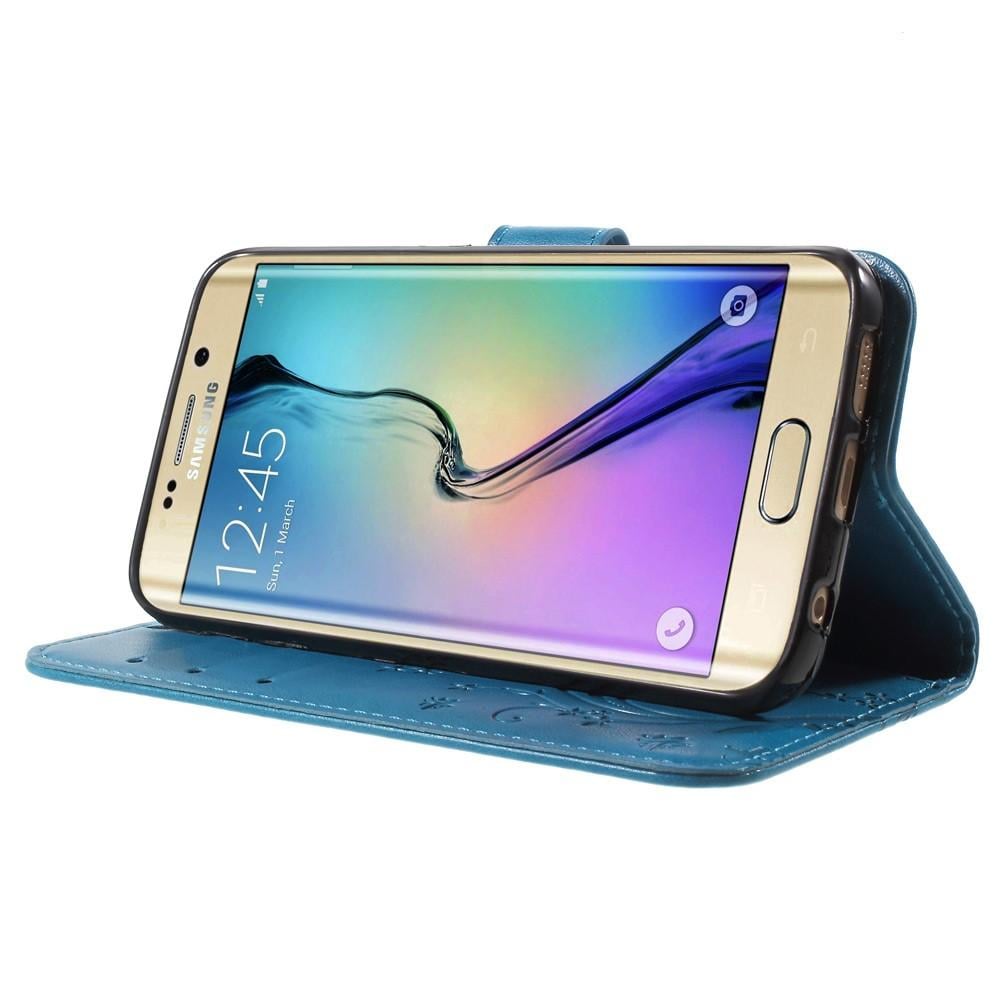Samsung Galaxy S6 Edge Handyhülle mit Schmetterlingsmuster, Blau