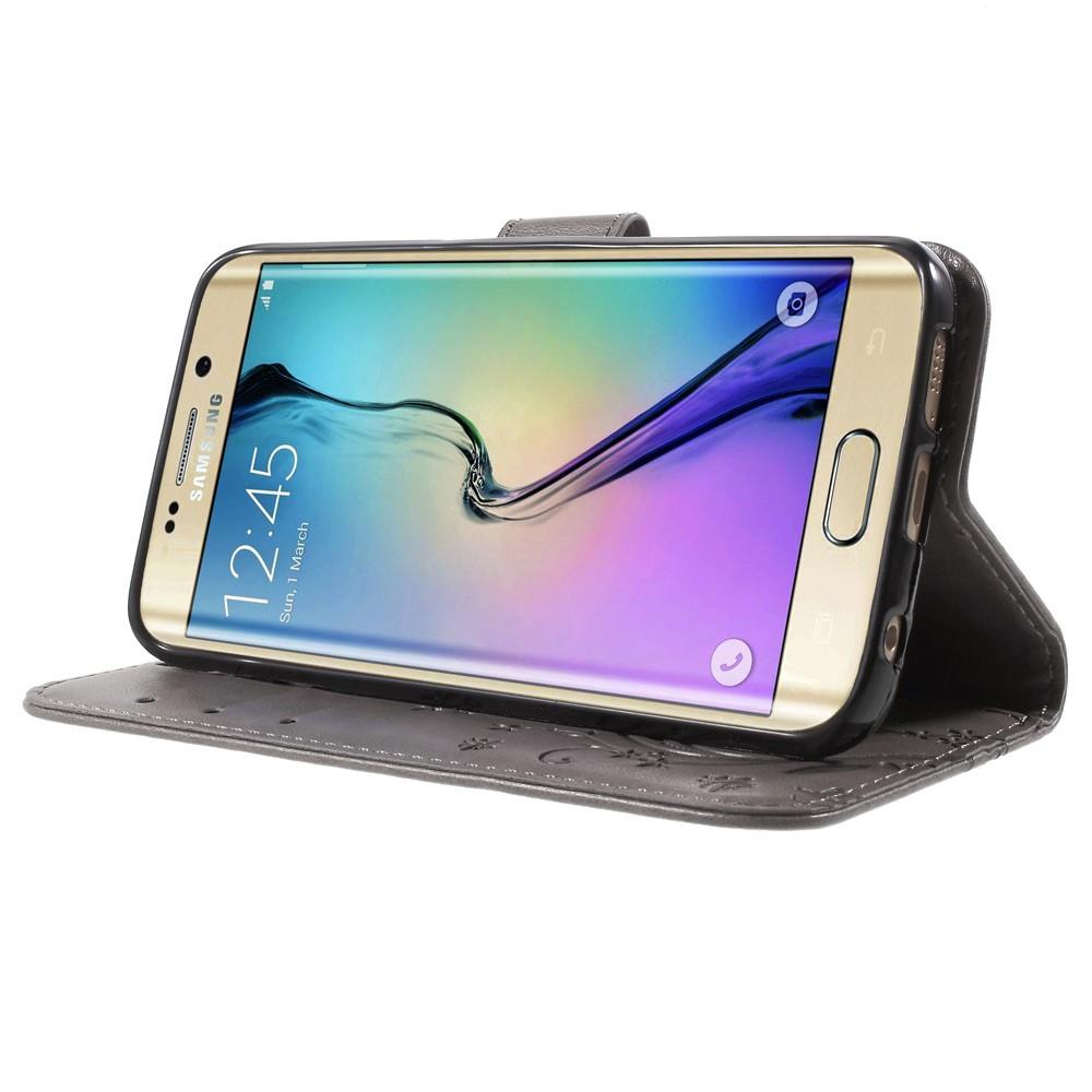 Samsung Galaxy S6 Edge Handyhülle mit Schmetterlingsmuster, Grau