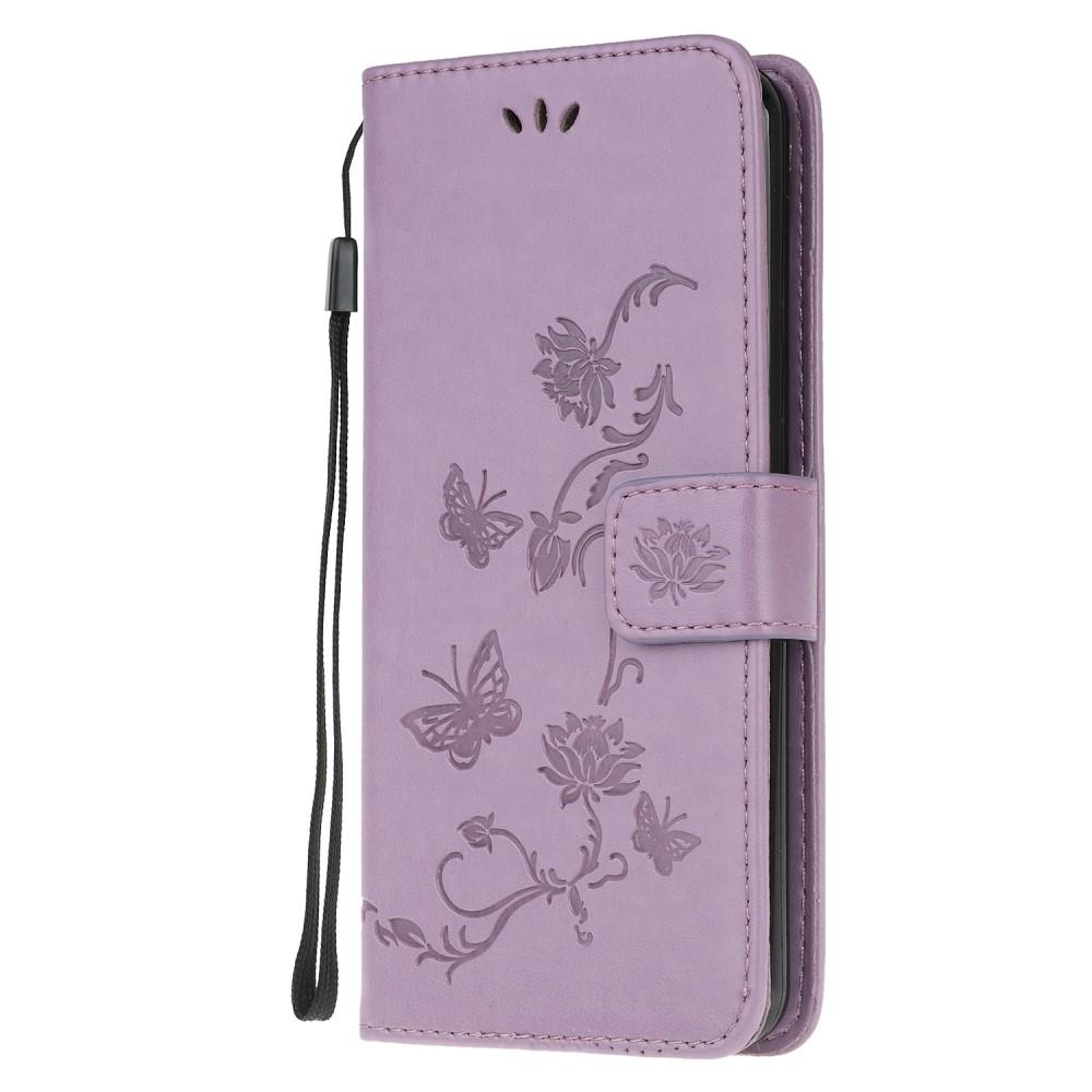 Sony Xperia 5 Handyhülle mit Schmetterlingsmuster, Lila