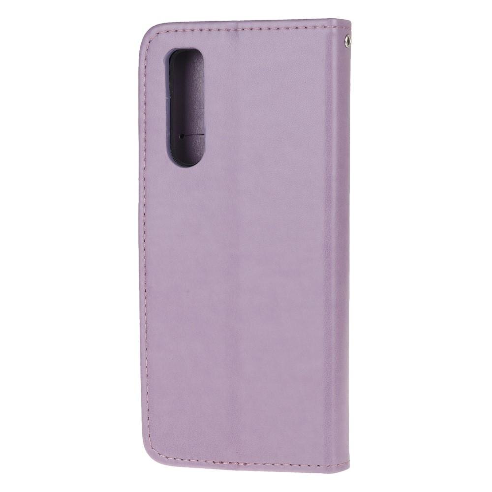 Sony Xperia 5 Handyhülle mit Schmetterlingsmuster, Lila