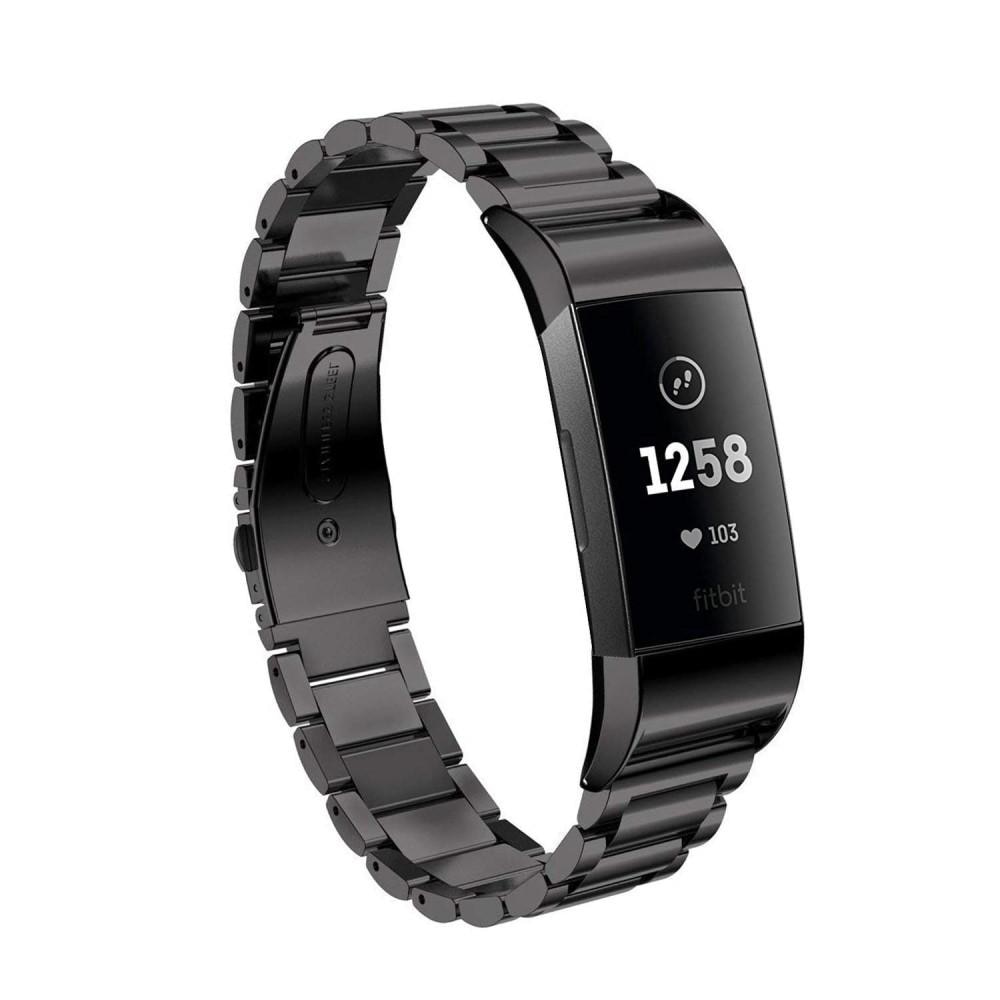 Fitbit Charge 3/4 Armband aus Stahl Schwarz