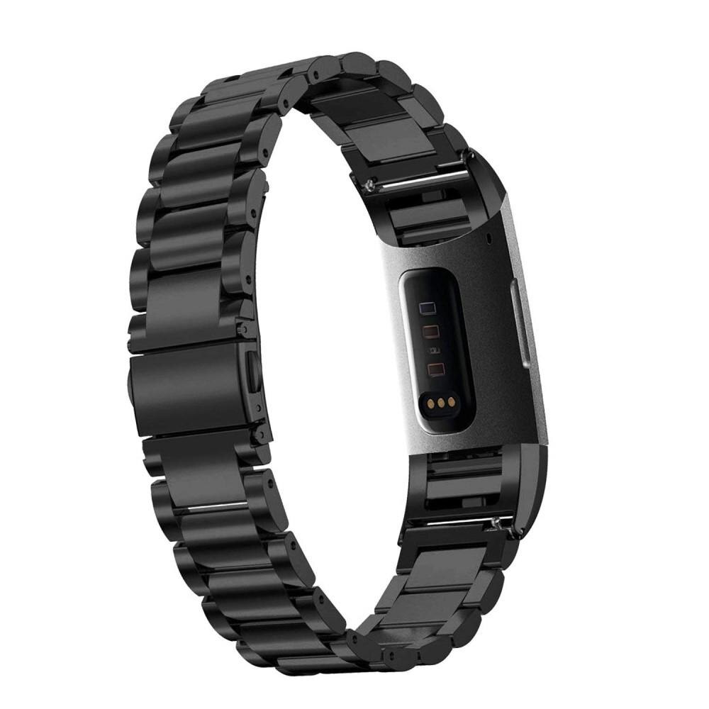 Fitbit Charge 3/Charge 4 Armband aus Stahl Schwarz