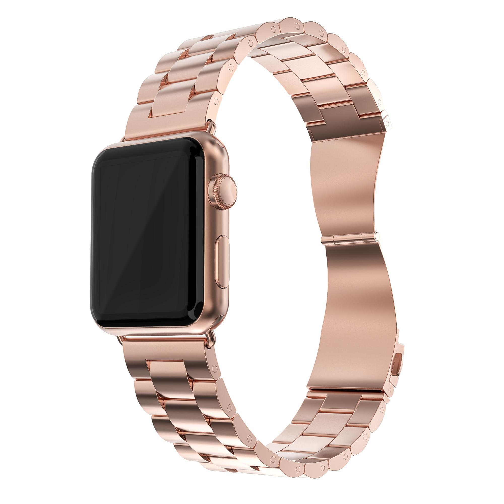 Apple Watch 45mm Series 9 Armband aus Stahl roségold