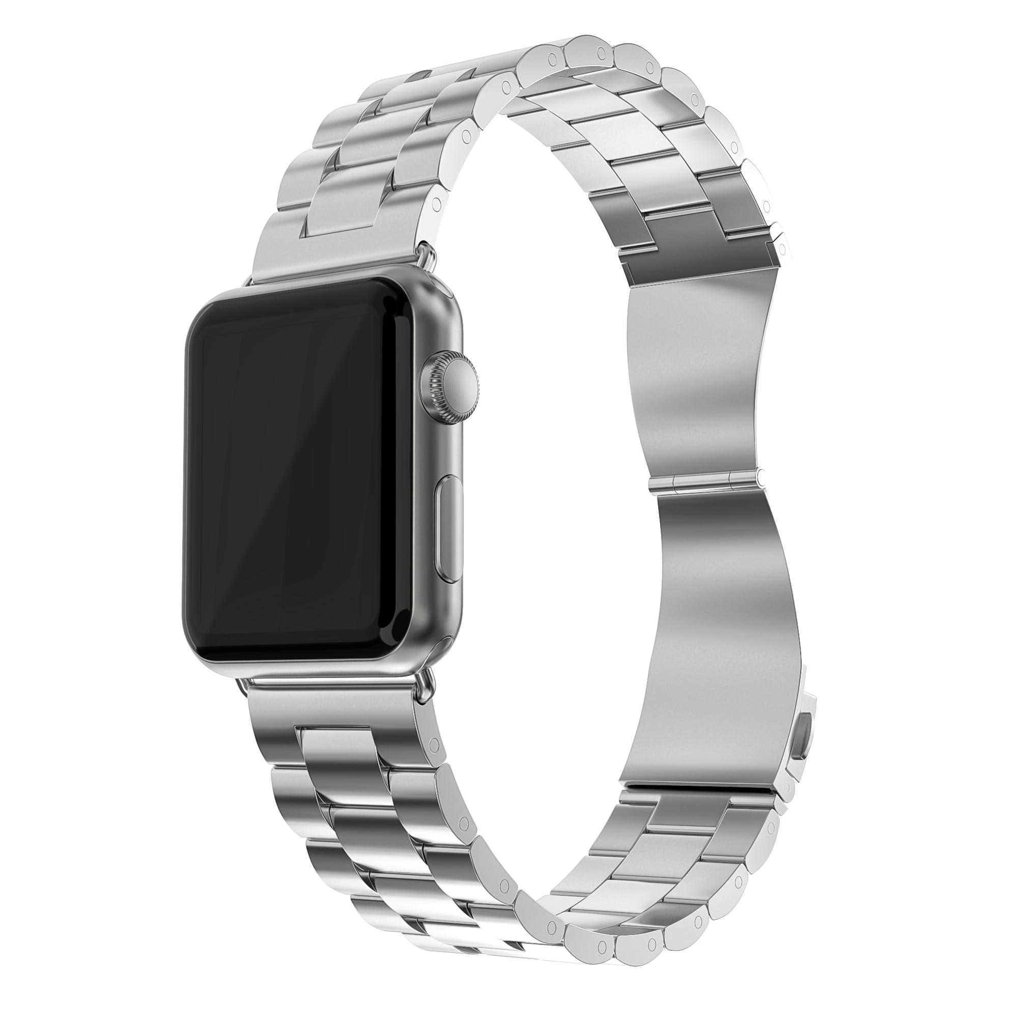 Apple Watch SE 44mm Armband aus Stahl silber