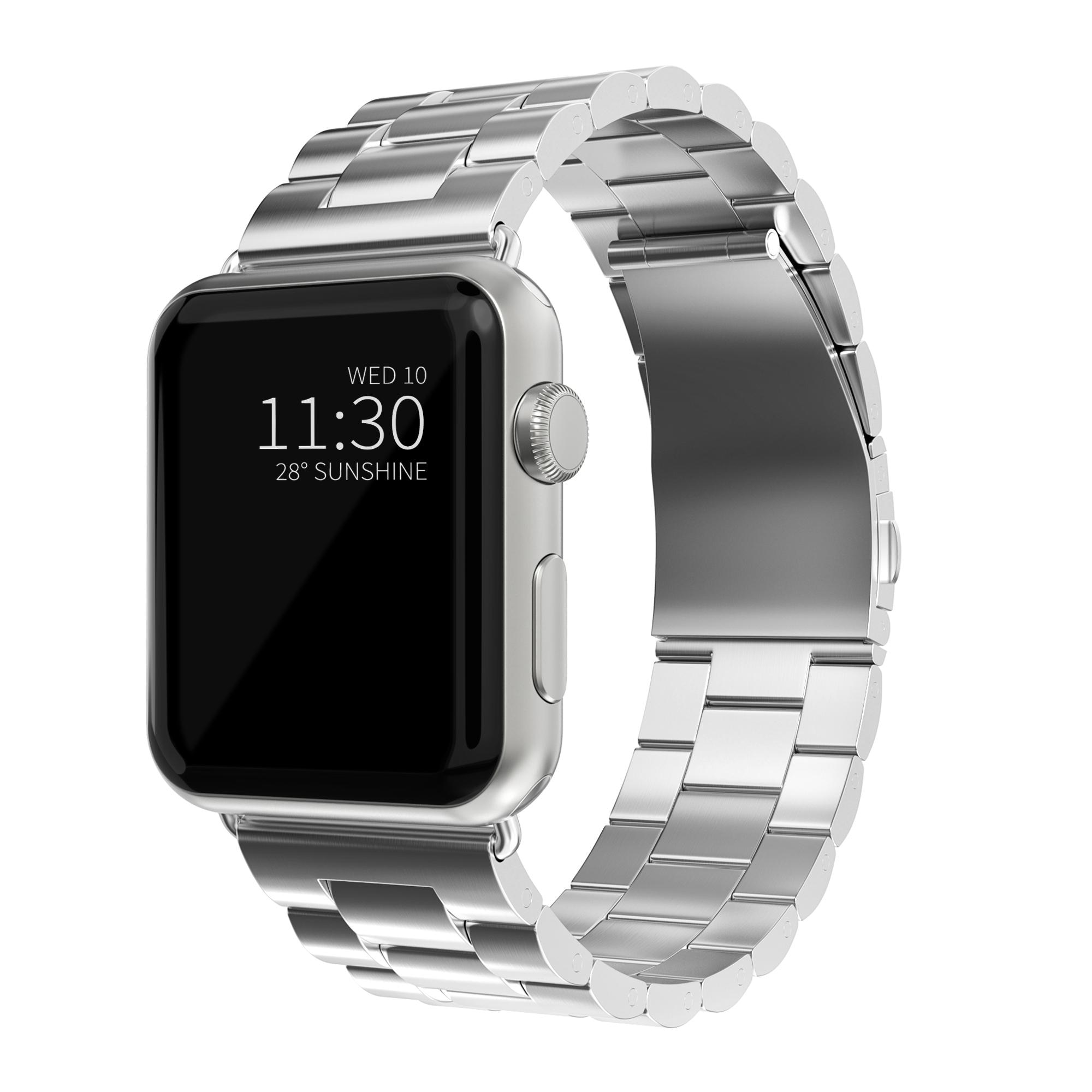 Apple Watch SE 44mm Armband aus Stahl silber