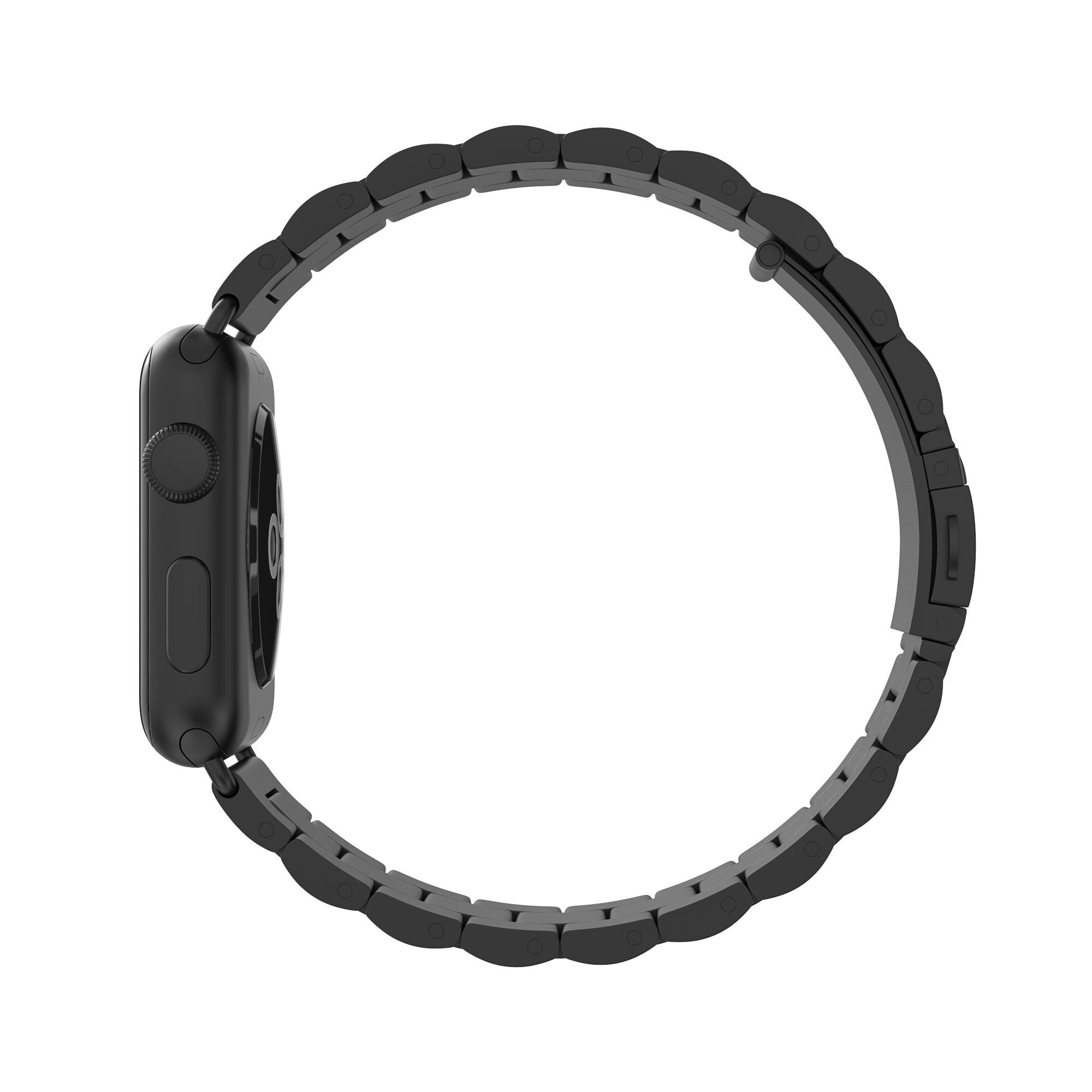 Apple Watch 44mm Armband aus Stahl schwarz