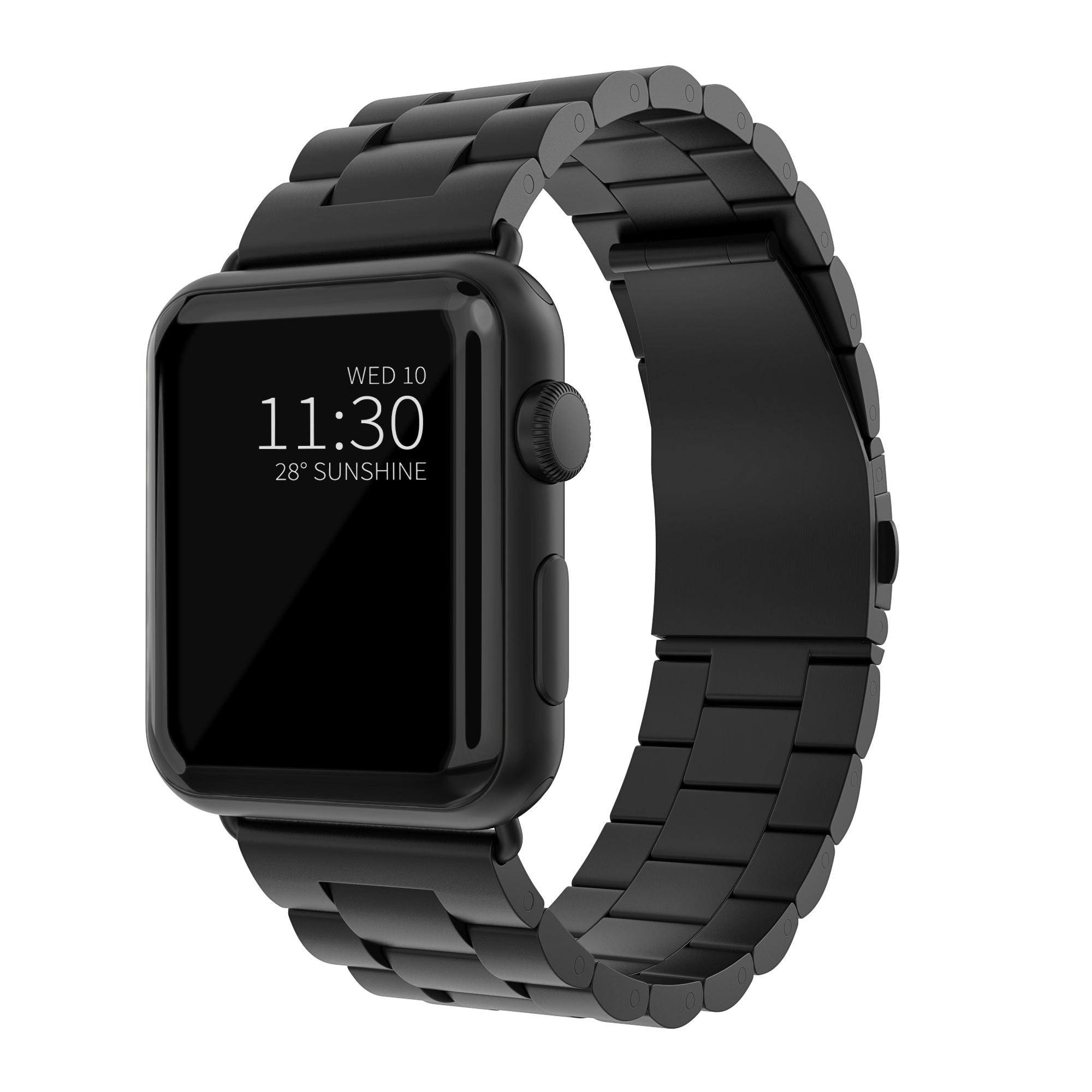 Apple Watch 44mm Armband aus Stahl schwarz