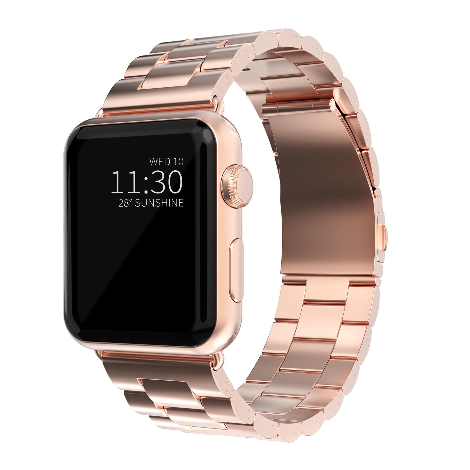 Apple Watch Ultra 49mm Armband aus Stahl Roségold