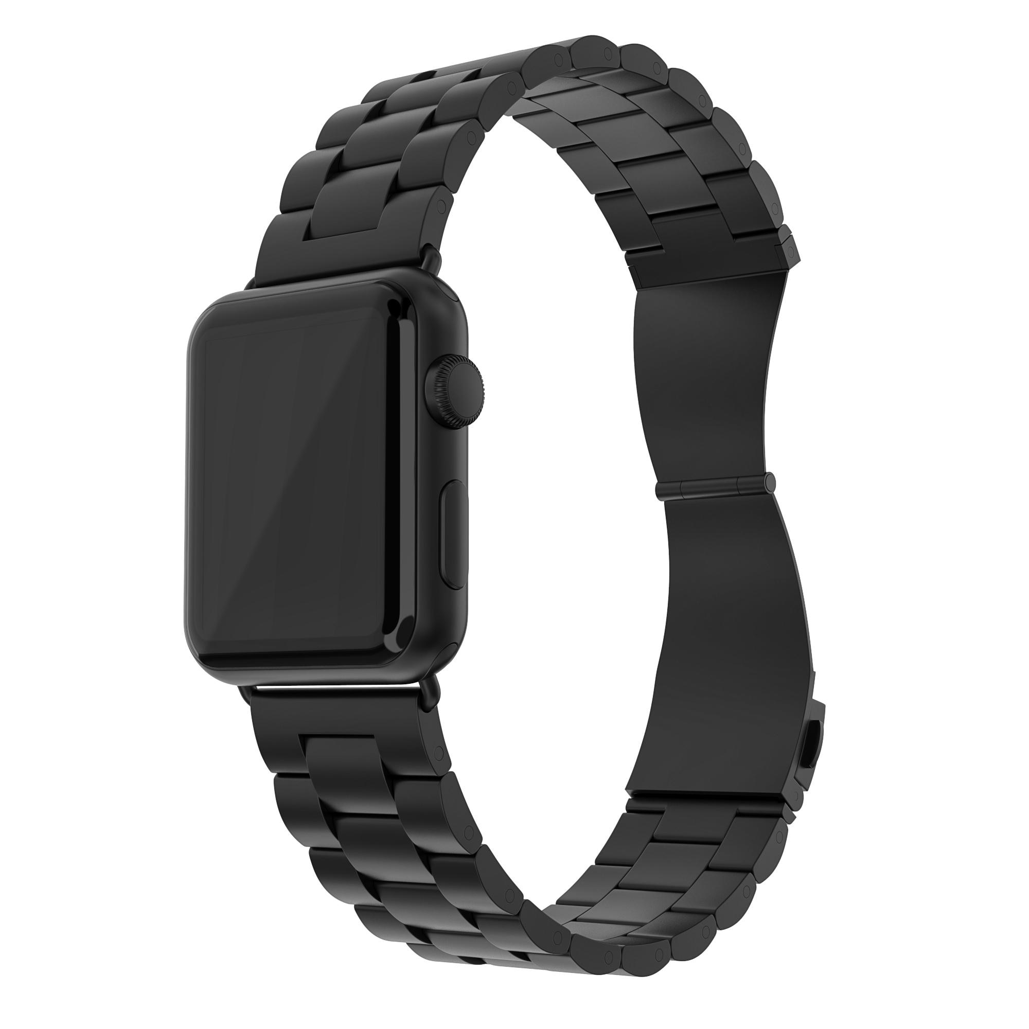 Apple Watch 42/44/45 mm Armband aus Stahl Schwarz