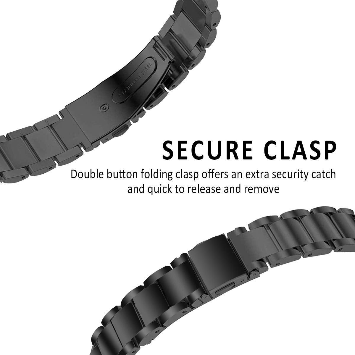 Fitbit Inspire/Inspire HR/Inspire 2 Armband aus Stahl Schwarz