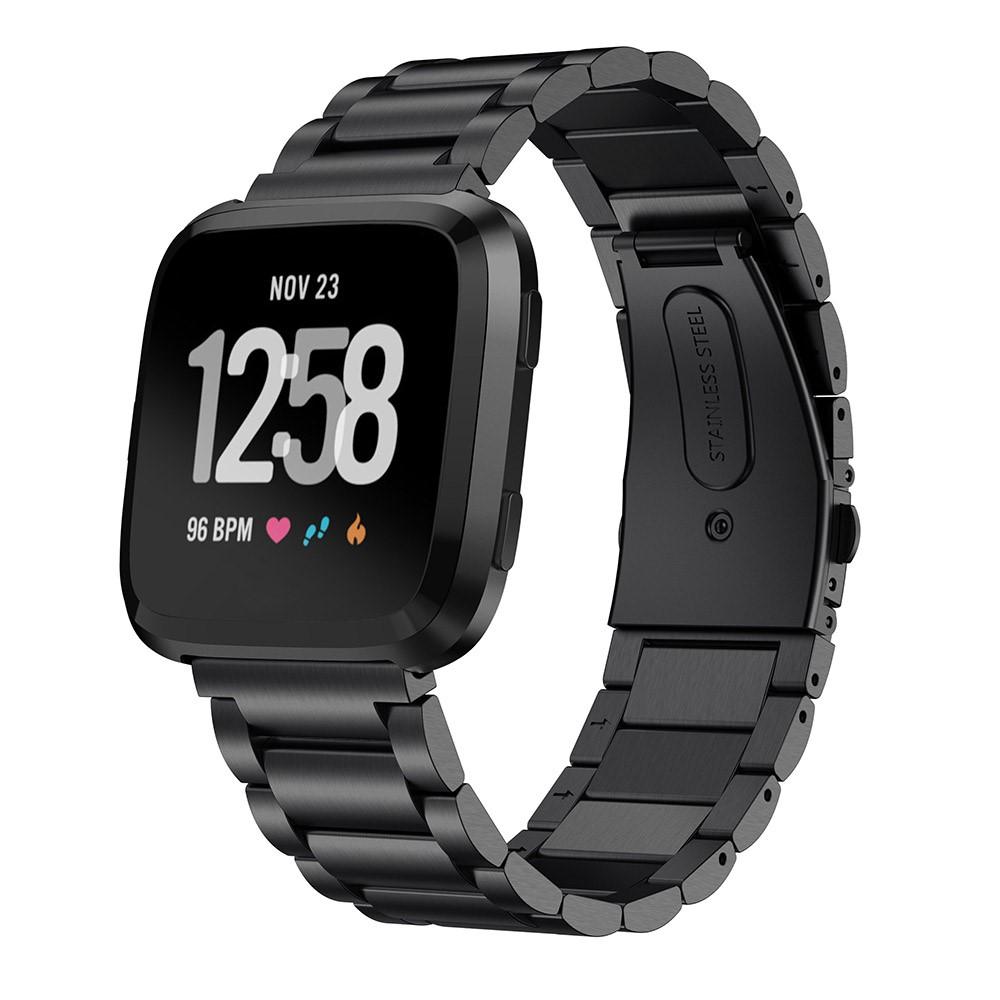 Fitbit Versa/Versa Lite/Versa 2 Armband aus Stahl Schwarz