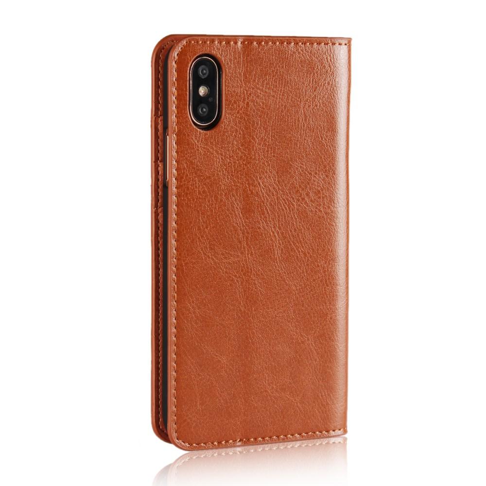 iPhone X/XS Handytasche aus Echtem Leder Braun