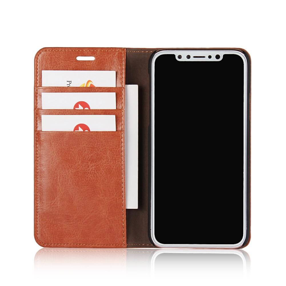 iPhone X/XS Handytasche aus Echtem Leder Braun