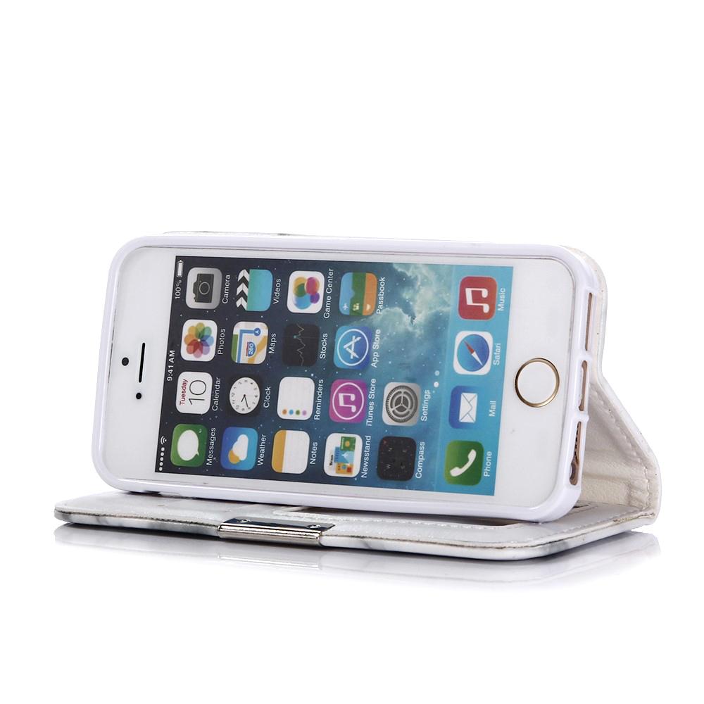 iPhone 5/5S/SE Handytasche White Marble