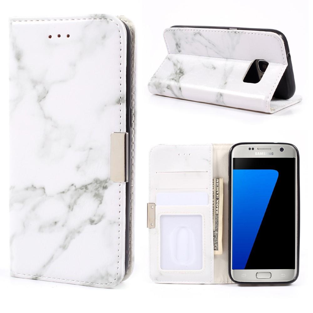 Samsung Galaxy S7 Handytasche White Marble