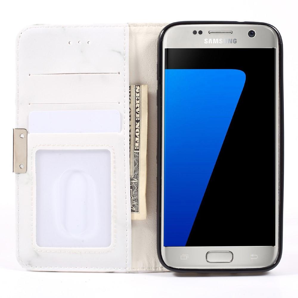Samsung Galaxy S7 Handytasche White Marble