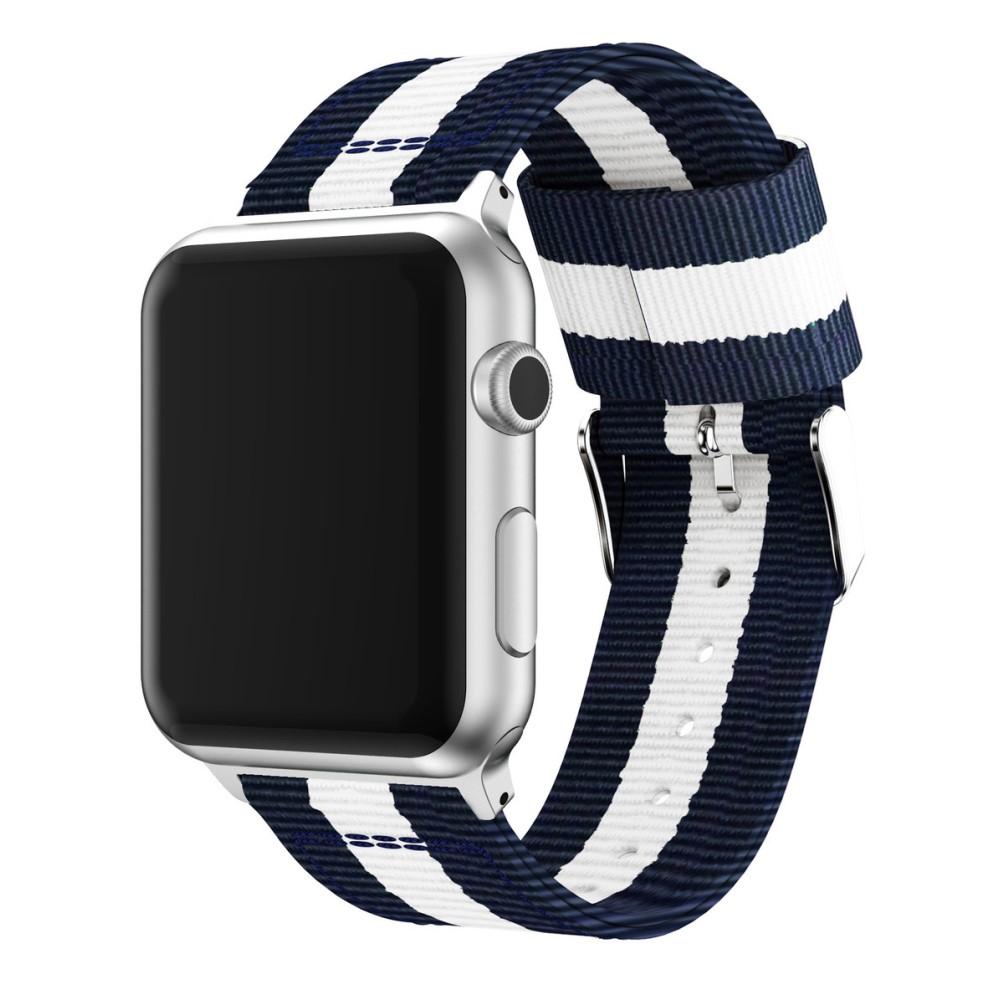 Apple Watch 38mm Nylon-Armband blau/weiß