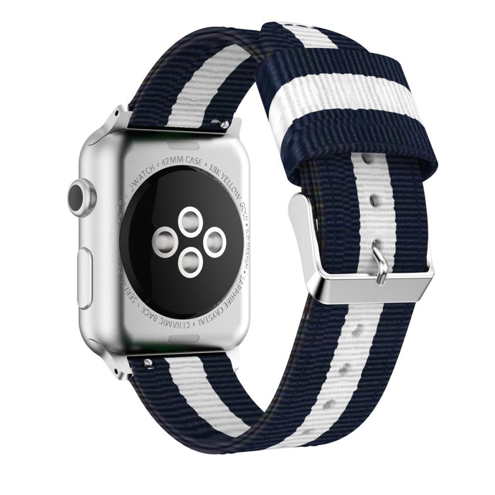 Apple Watch 41mm Series 9 Nylon-Armband blau/weiß