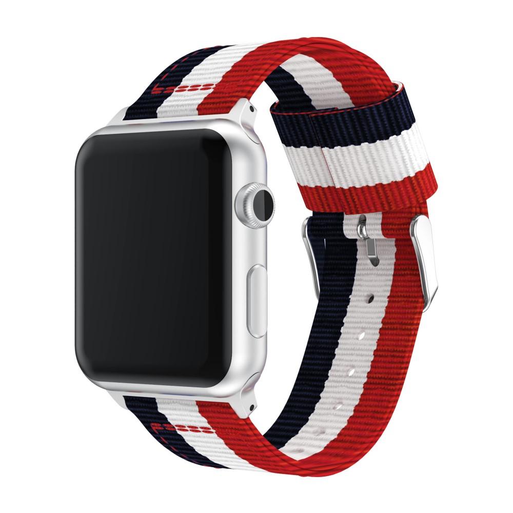 Apple Watch 40mm Nylon-Armband blau/weiß/rot