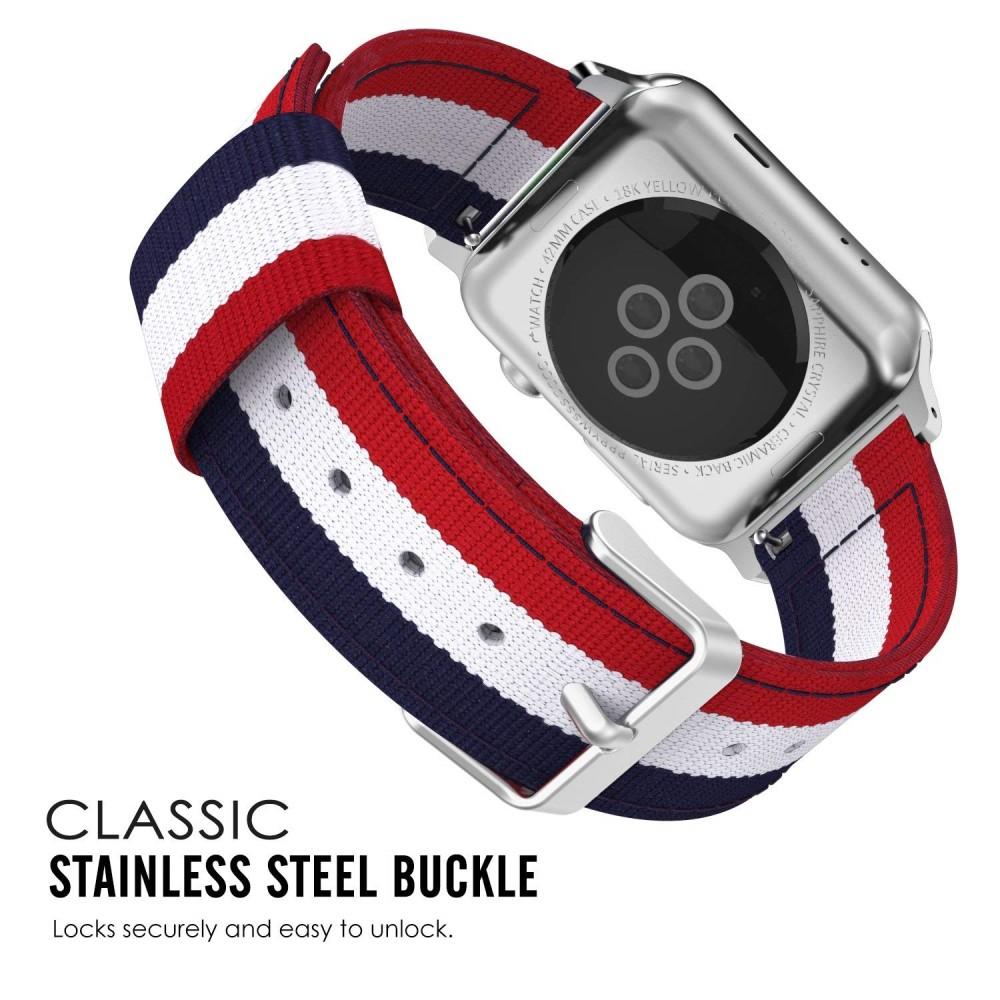 Apple Watch 40mm Nylon-Armband blau/weiß/rot